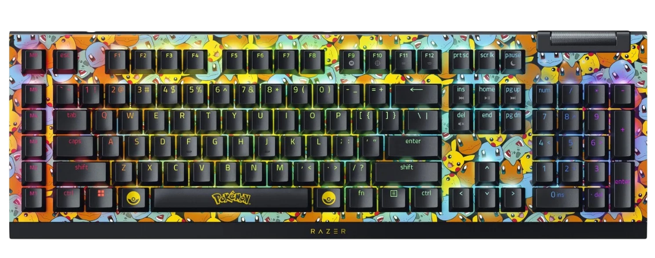 Игровая клавиатура Razer BlackWidow V4 X (Green Switch) - Pokemon Kanto Starters Ed. - US Layout Razer BlackWidow V4 X RZ03-04704200-R3M1